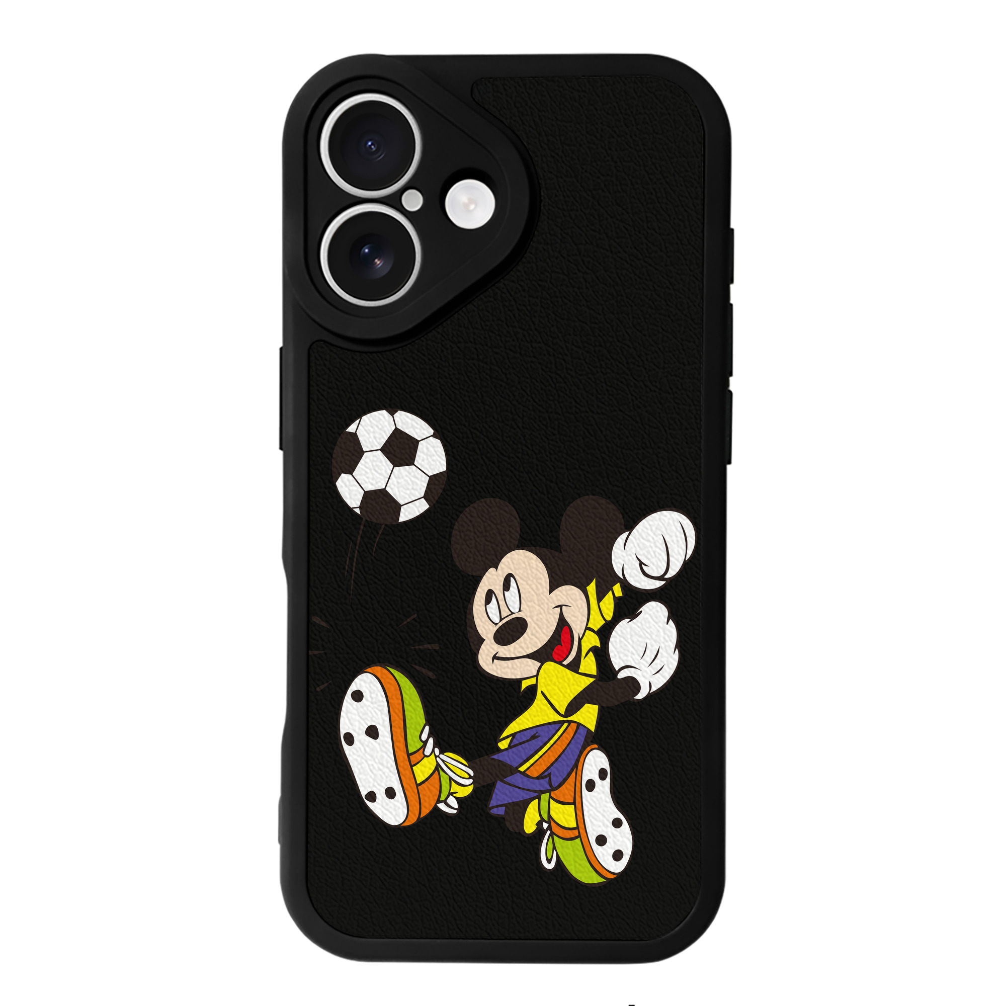 （画像用） ミッキーマウス Mickey Mouse 【iPhone 16シリーズ対応】シリコンスマホケース（レザー調） 材質：シリコン